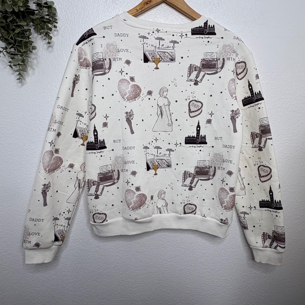 Elisabeth and Faith But Daddy I Love Him Graphic Sweatshirt Cream XS Cotton - Picture 6 of 6